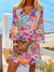 Multicolor geprinte jurk - casual dames korte mouwen strandmode