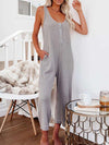 Vrouwen gebreide jumpsuit - stijlvolle ribstof overall voor casual draagmomenten - zachte ribstof, functionele zakken, eenvoudig te stylen