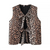 Mouwloos Vest met Luipaardprint en Striksluiting - Bakkermode.nl