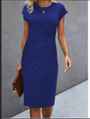 Midi jurk - chique twisted knoop damesjurk