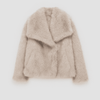 Bont jas voor dames - luxe grijze faux fur jas met brede kraag