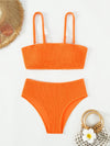 2-delig bikini set - levendig oranje-rood dames high-waisted zwemkleding