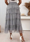Elegante midi-rok met lagen tule - Bakkermode.nl