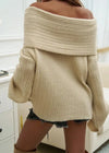 Oversized off-shoulder trui - comfortabele dames gebreide kleding - Bakkermode.nl