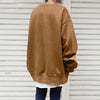 Dames oversized sweater - losse fit lange pullover met ronde hals en geribbelde boorden - Bakkermode.nl