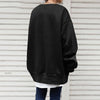 Dames oversized sweater - losse fit lange pullover met ronde hals en geribbelde boorden - Bakkermode.nl