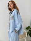 2-delige loungewear set - dames pyjama met geruite details - Bakkermode.nl