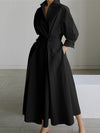 Maxi shirtjurk - chique lange jurk met riem voor dames