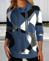 Pullover met hoge kraag - stijlvolle dames top met patroon - Bakkermode.nl