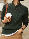 Dames kabeltrui - elegante hoge hals trui voor casual stijl