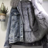 Dames denimjack - faux fur gevoerde winterjas