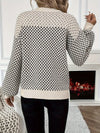 Gebreide pullover - zwart-wit patroon damestrui - Bakkermode.nl