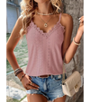 Dames cami top met kantafwerking - verfijnd mouwloos zomertopje