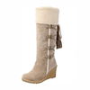 Kniehoog wedge laarzen - gezellige winterfootwear voor dames - Bakkermode.nl