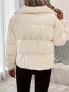 Cordjack - elegante crème dames zip-up buitenjack - Bakkermode.nl