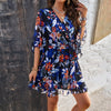Dames casual zomer v-hals jurk met bloemenprint en volants - luchtige outfit voor tuinfestivals