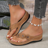 Dames slip-on teensandalen met bloemenprint en orthopedische ondersteuning - stijlvolle alledaagse sandalen