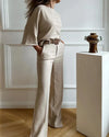 Dames relaxte fit beige linnenmix broeken - stijlvolle en veelzijdige draagbare kleding