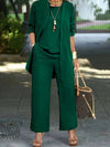 3-delige dames lounge set sportondermode - zachte top, trendy cardigan & wijde broek - ontspannen weekendoutfit