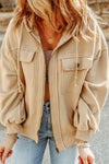 Fleece hoodie - casual dames jack met rits en borstzakken - Bakkermode.nl