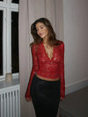 Lange mouwen kant top - elegante dames top voor speciale gelegenheden