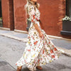 Zomer maxi jurk met elegante bloemenprint en ceintuur - voor feestelijke gelegenheden