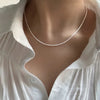 Zilveren chokergel necklace - delicate dames halsketting - Bakkermode.nl