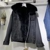Dames denimjack - faux fur gevoerde winterjas