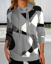 Pullover met hoge kraag - stijlvolle dames top met patroon - Bakkermode.nl