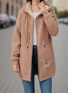 Gezellige hoodiejas - warme dames zip-up coat