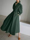 Maxi shirtjurk - chique lange jurk met riem voor dames