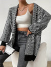 Geometric patroon cardigan - dames open vooraan gebreide trui in gemengde kleuren - Bakkermode.nl