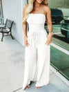 Dames jumpsuit met stylish strapless ontwerp voor casual uitjes - fijne all-in-one outfit, voor warmere dagen