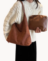 Dames suede hobo tas - stijlvolle dagelijkse tote voor werk en vrije tijd