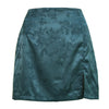Vrouwen satijnen mini rok met moderne bloemenprint - elegante avondmode voor dames