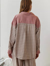 2-delige loungewear set - dames pyjama met geruite details - Bakkermode.nl