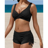 2-delige dames zwemkleding camouflage bikini set - hoge taille shorts voor zonovergoten dagen