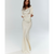 Dames satijnen maxi jurk - elegante avondkleding met lange mouwen voor speciale gelegenheden