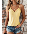 Dames cami top met kantafwerking - verfijnd mouwloos zomertopje