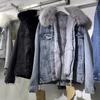 Dames denimjack - faux fur gevoerde winterjas