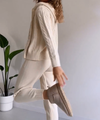 2-delige gebreide lounge set - trendy hoodie en joggingset voor dames - Bakkermode.nl