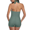 Dames elegante halternek badpak - trendy eenpiece zwemkleding voor strand of zwembad