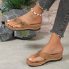 Dames slip-on teensandalen met bloemenprint en orthopedische ondersteuning - stijlvolle alledaagse sandalen