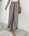 Dames wijde broek met elegant geometrisch patroon - casual broek voor dagelijks gebruik