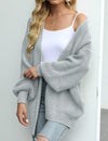 Dames gebreid vest met zakken - lange mouwen en casual los model - Bakkermode.nl