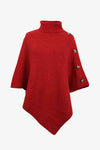 Dames poncho trui - stijlvolle brei met hoge kraag