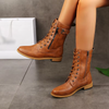Dames vintage veterlaarzen - stijlvolle leren wandelschoenen