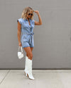 Dames denim dungaree playsuit - casual weekendoutfit in relaxte fit