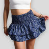 Dames rimpel minirok - bohemian print met gathered tailleband