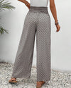 Dames wijde broek met elegant geometrisch patroon - casual broek voor dagelijks gebruik